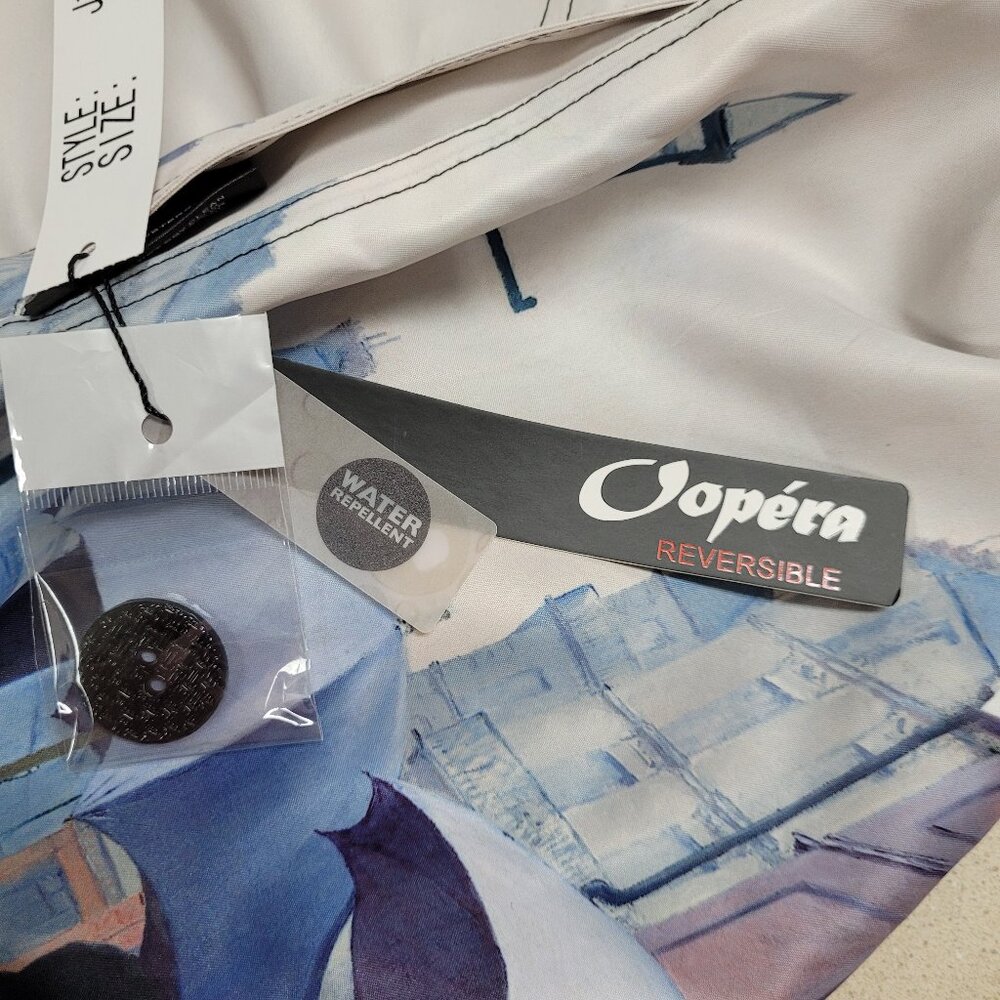 NWT's Gorgeous Oopera Paris Art Design Reversible Raincoat Plus Size 2X - Picture 10 of 11